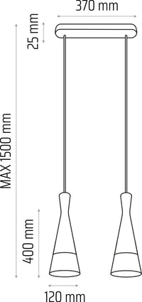 Hanging lamp grey Vegas2 2p