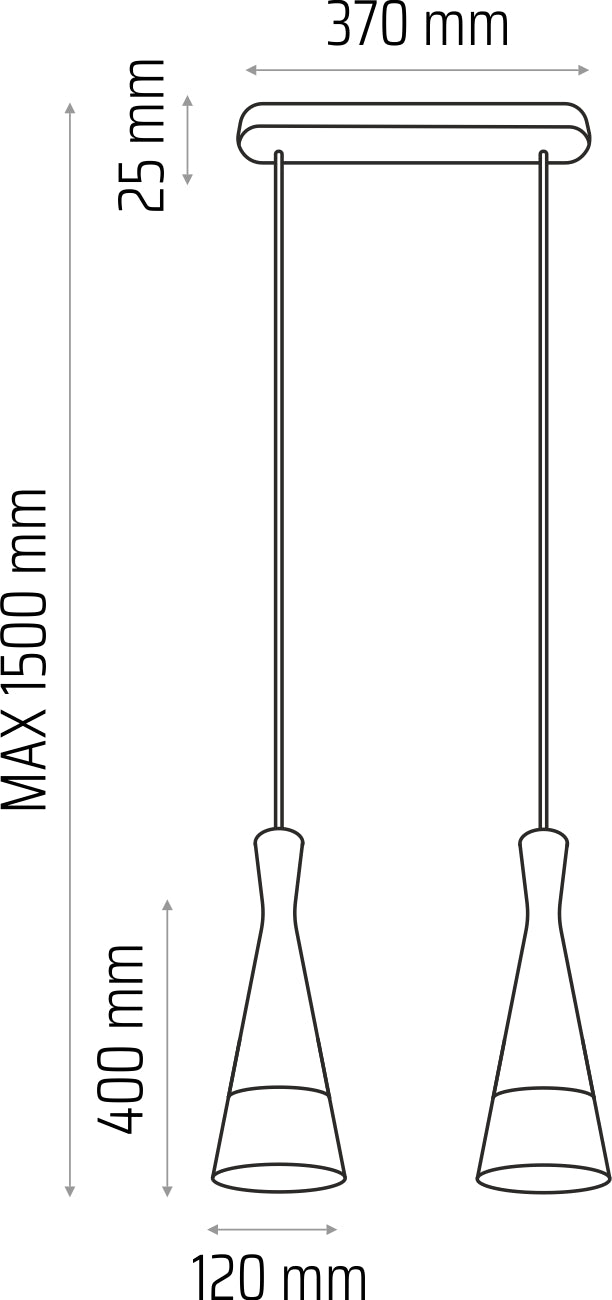 Hanging lamp grey Vegas2 2p