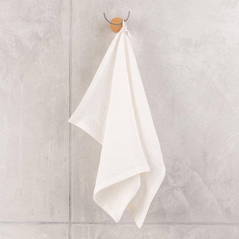 Linen tea towel, off white