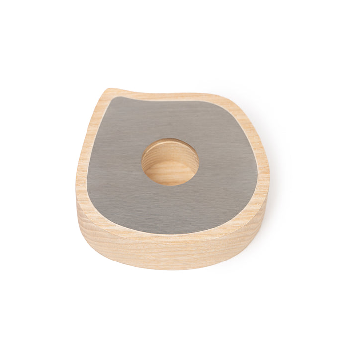 Taper candle or tealight holder | ash wood, stainless steel
