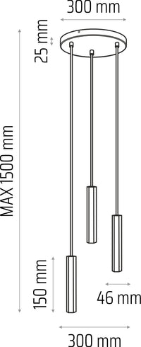 Madera Hexa hangs 3 pieces white
