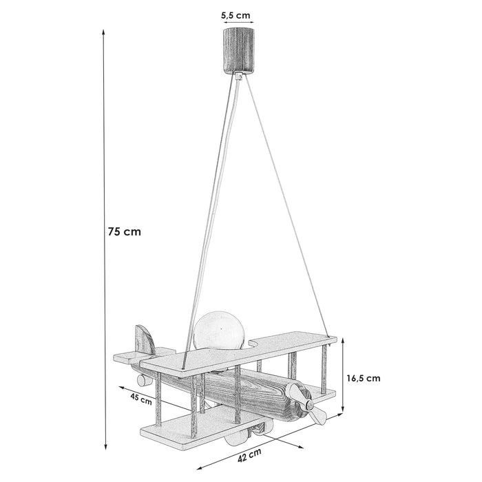 Hanging lamp Large airplane green - sedan