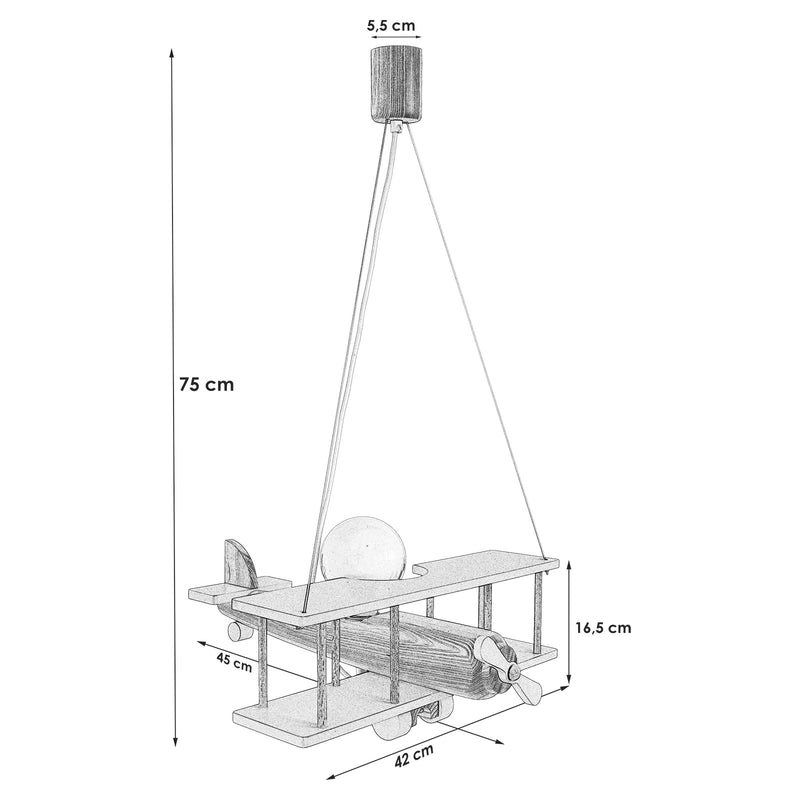 Hanging lamp Large airplane green - sedan
