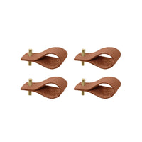 Leather napkin rings | set of 4 | rust brown
