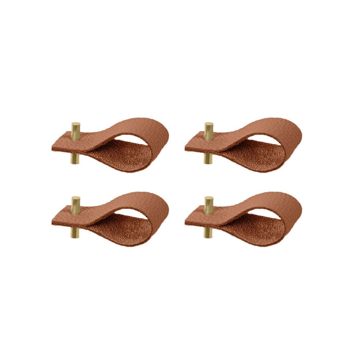 Leather napkin rings | set of 4 | rust brown