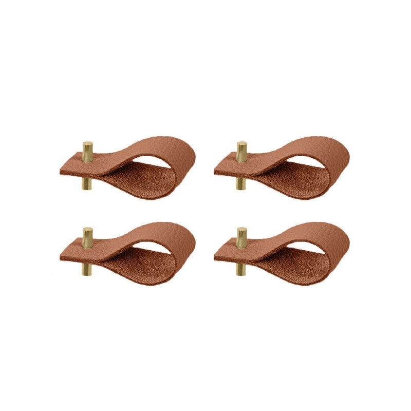 Leather napkin rings | set of 4 | rust brown