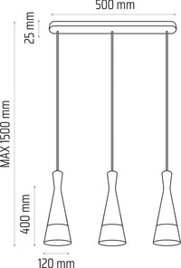 Hanging lamp grey Vegas2 3p