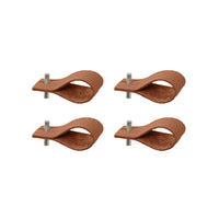 Leather napkin rings | set of 4 | rust brown