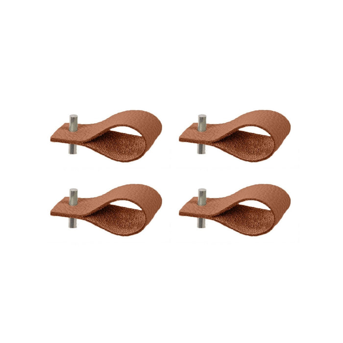 Leather napkin rings | set of 4 | rust brown