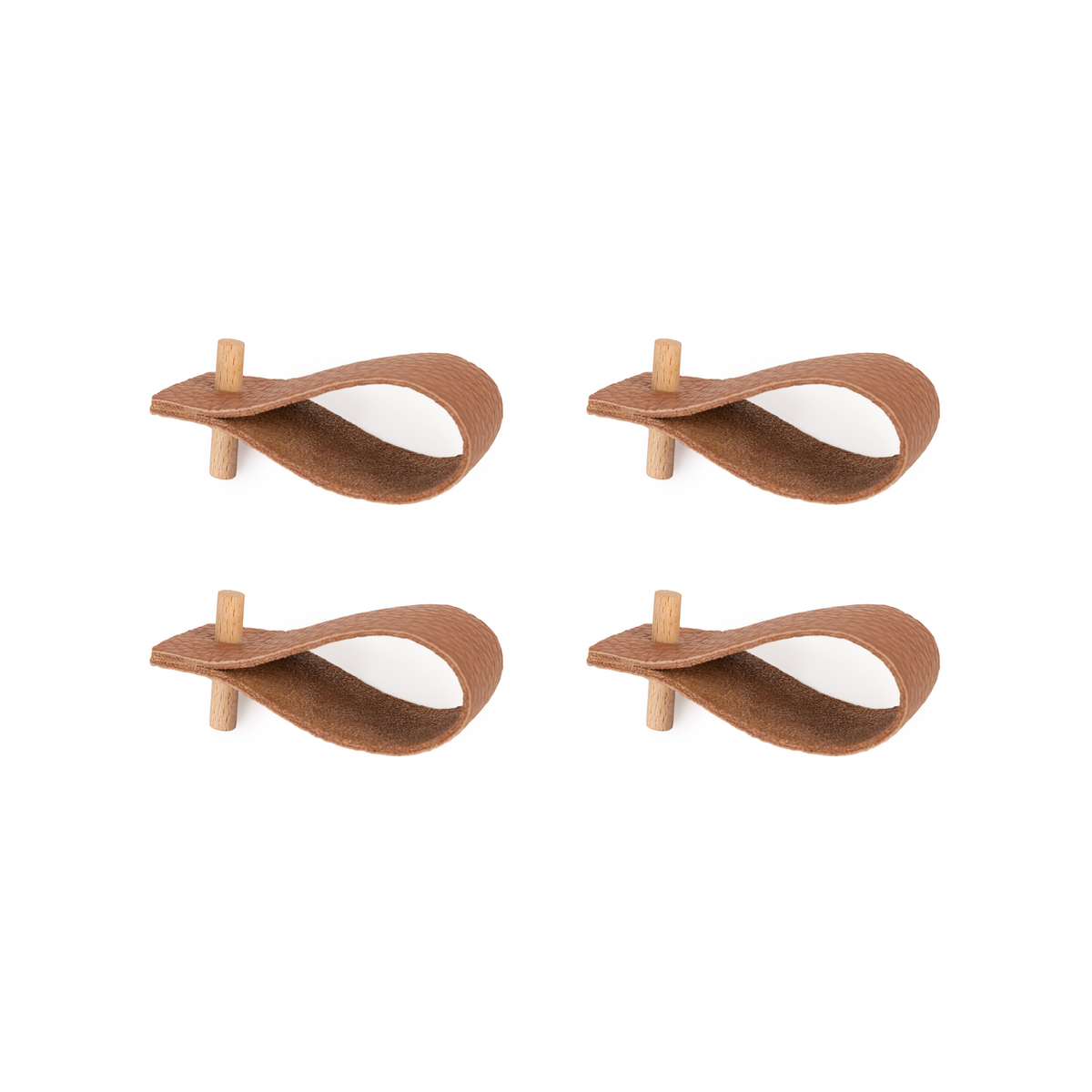 Leather napkin rings | set of 4 | rust brown