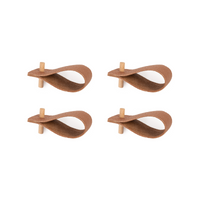 Leather napkin rings | set of 4 | rust brown