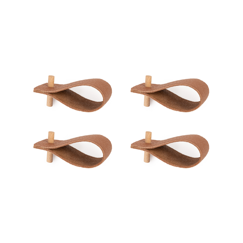 Leather napkin rings | set of 4 | rust brown