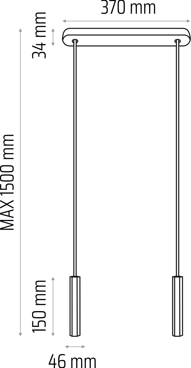 Madera Hexa hangs 2 m black