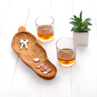 Handmade Olive Wood Leaf-Shaped Dish