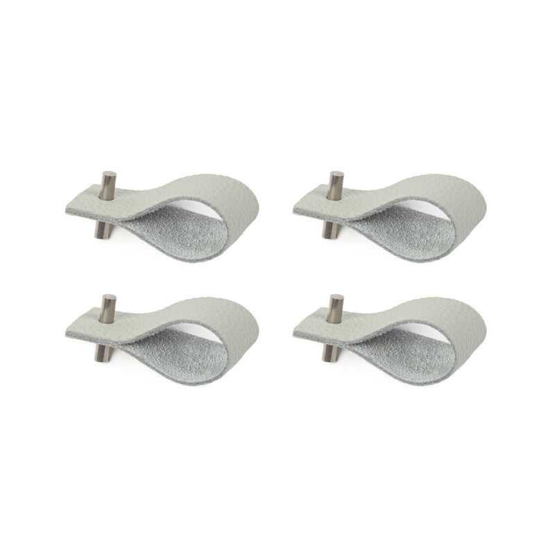 Leather napkin rings | set of 4 | gray-blue