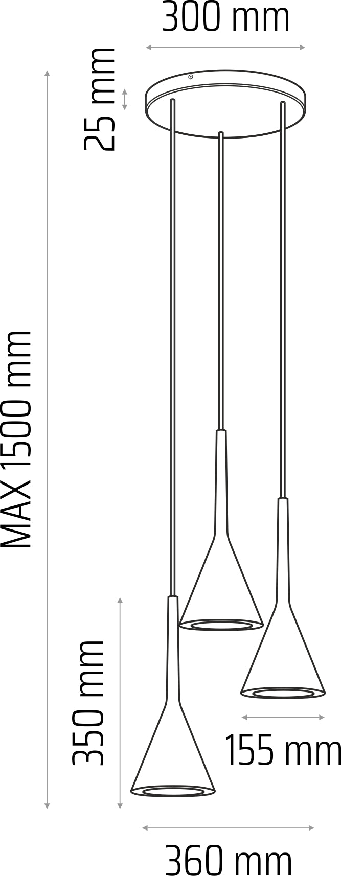 Hanging lamp white Zen plafon 3p