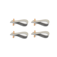 Leather napkin rings | set of 4 | gray-blue