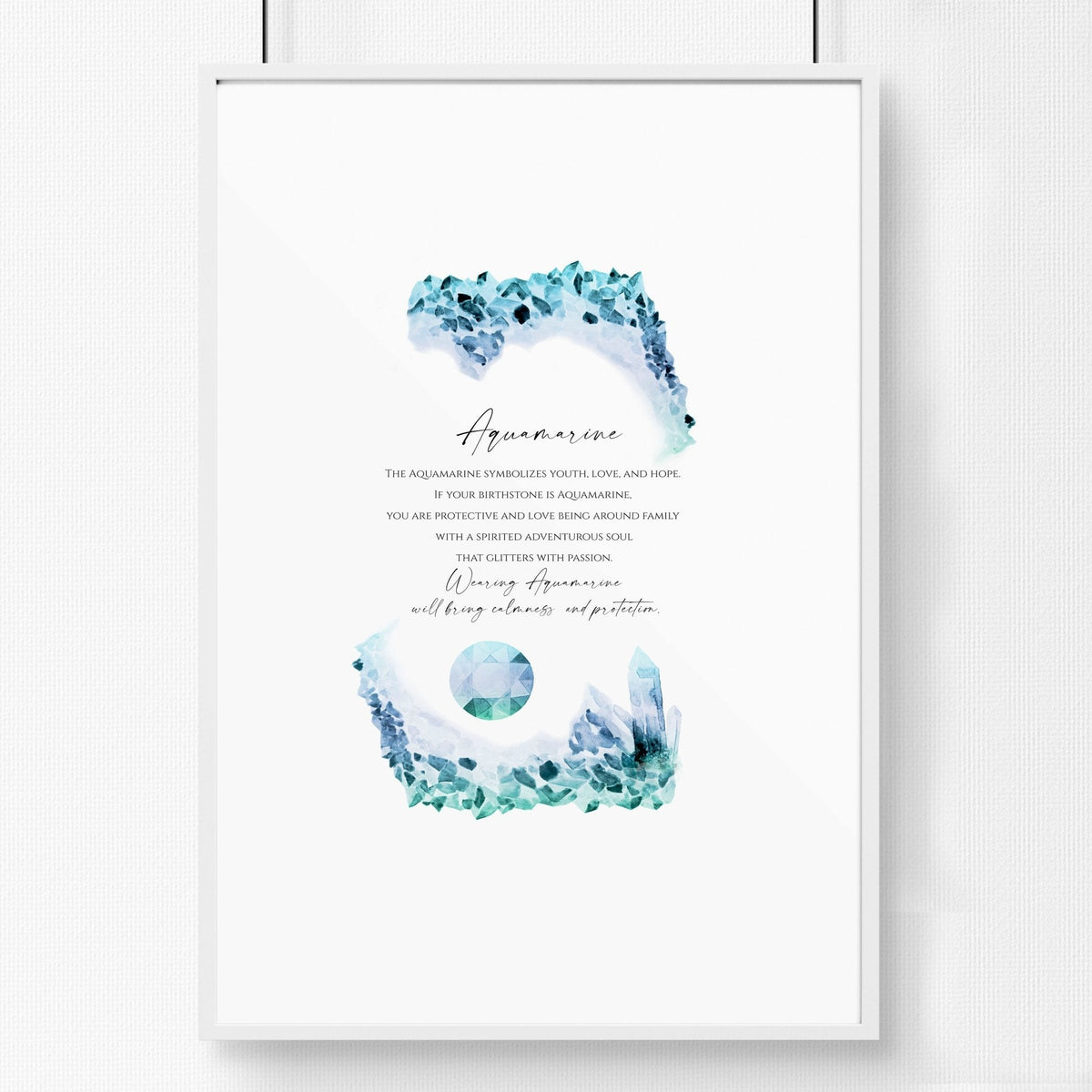 Aquamarine Birthstone December | wall art print