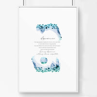 Aquamarine Birthstone December | wall art print