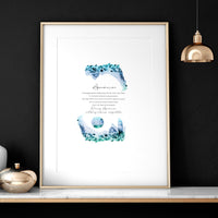 Aquamarine Birthstone December | wall art print