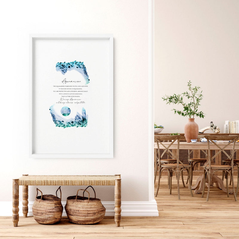 Aquamarine Birthstone December | wall art print