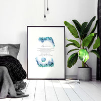 Aquamarine Birthstone December | wall art print