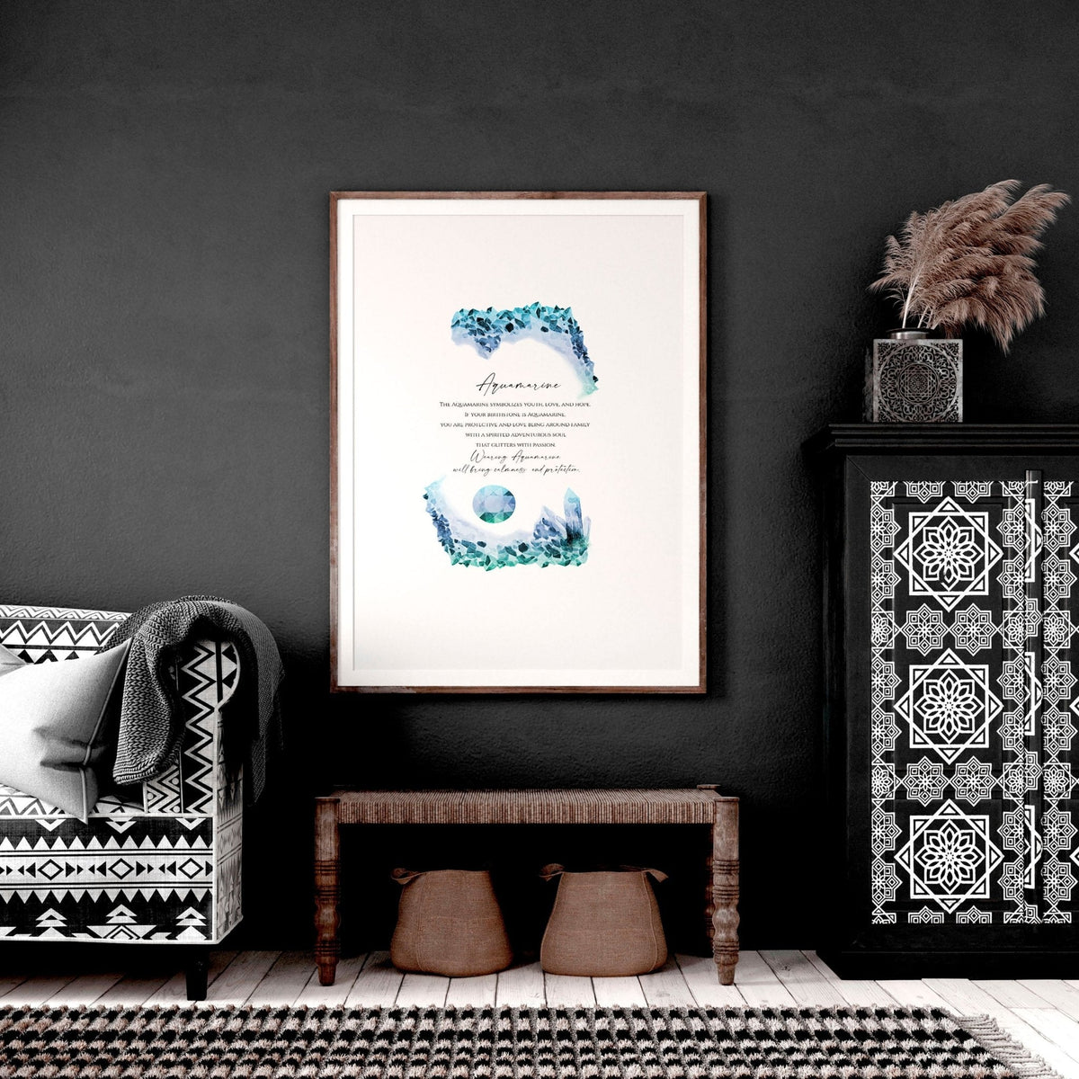 Aquamarine Birthstone December | wall art print