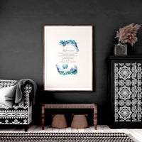 Aquamarine Birthstone December | wall art print