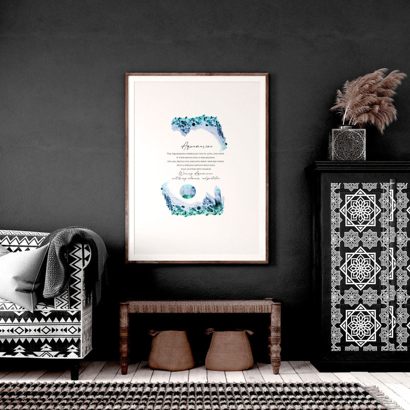 Aquamarine Birthstone December | wall art print