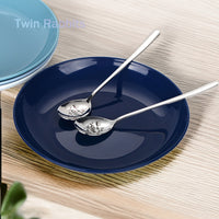 Set of 4 Unbreakable MicrowaveSafe Blue Plates