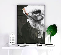 Sienas mākslas pūķis | 3 sienas mākslas izdruku komplekts