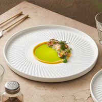 Luxurious Round Ceramic Dinner Plates for Gourmet Dining