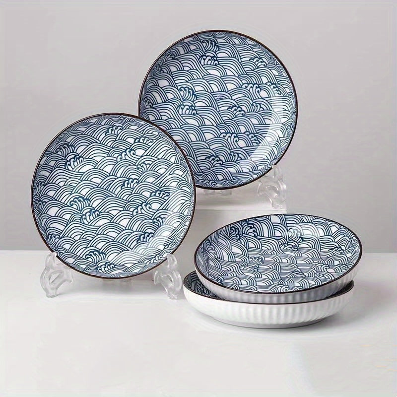 4Piece Japanese Ceramic Dinner Plates Set 1778 cm