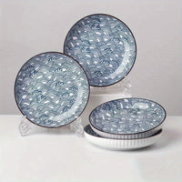 4Piece Japanese Ceramic Dinner Plates Set 1778 cm