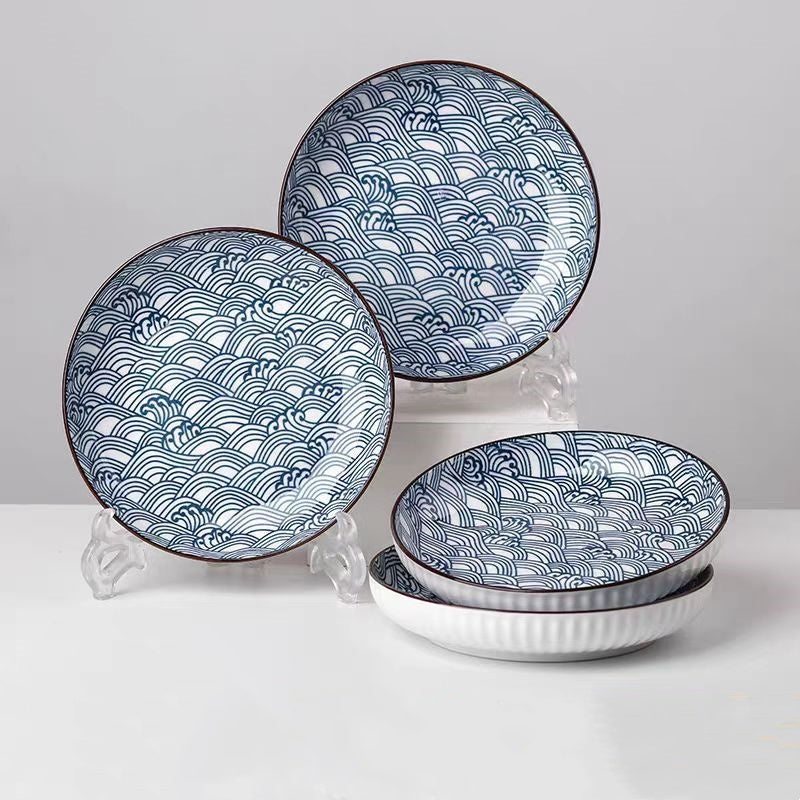 4Piece Japanese Ceramic Dinner Plates Set 1778 cm