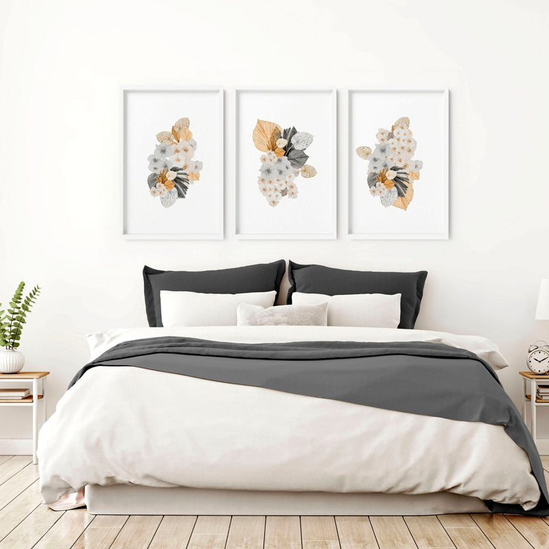 Wall pictures bedroom | set of 3 unique wall art