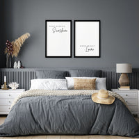First anniversary gifts | set of 2 bedroom wall prints