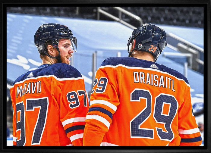 Connor McDavid & Leon Draisaitl Framed Canvas