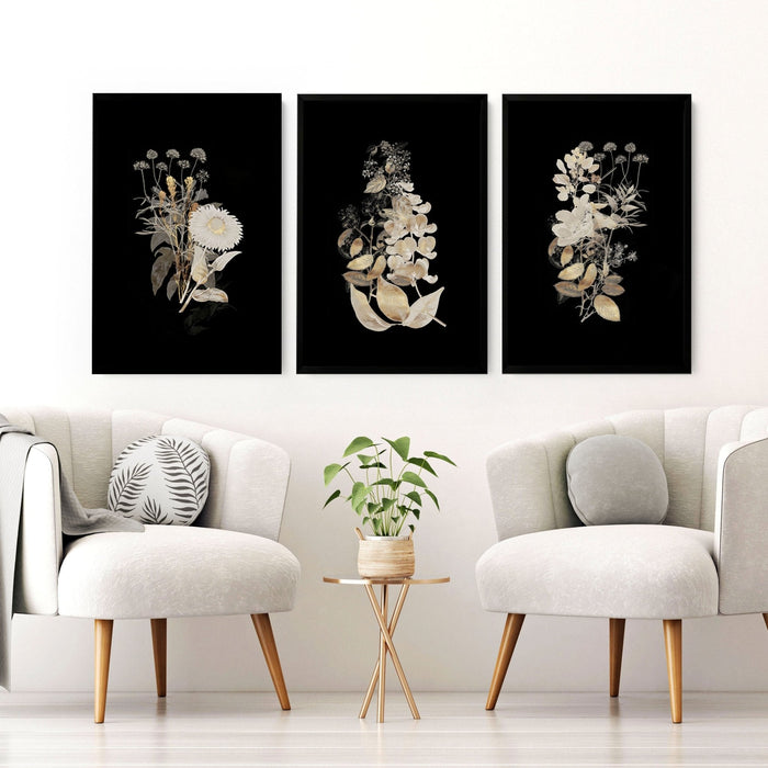 Gold wall art decor | set of 3 wall art prints