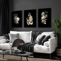 Gold wall art decor | set of 3 wall art prints