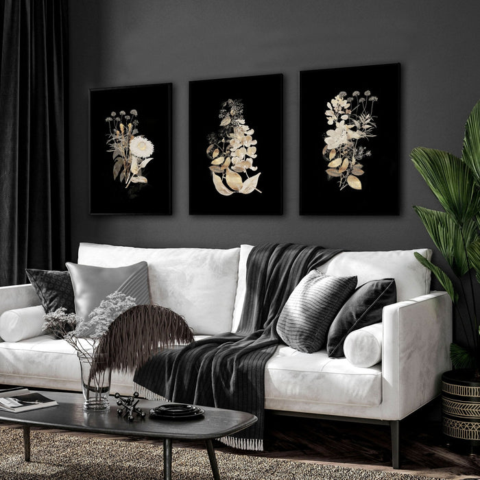 Gold wall art decor | set of 3 wall art prints