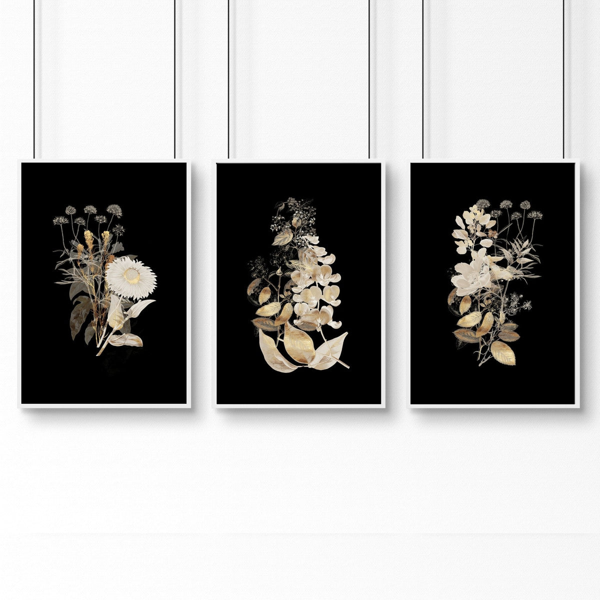 Gold wall art decor | set of 3 wall art prints