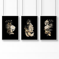 Gold wall art decor | set of 3 wall art prints