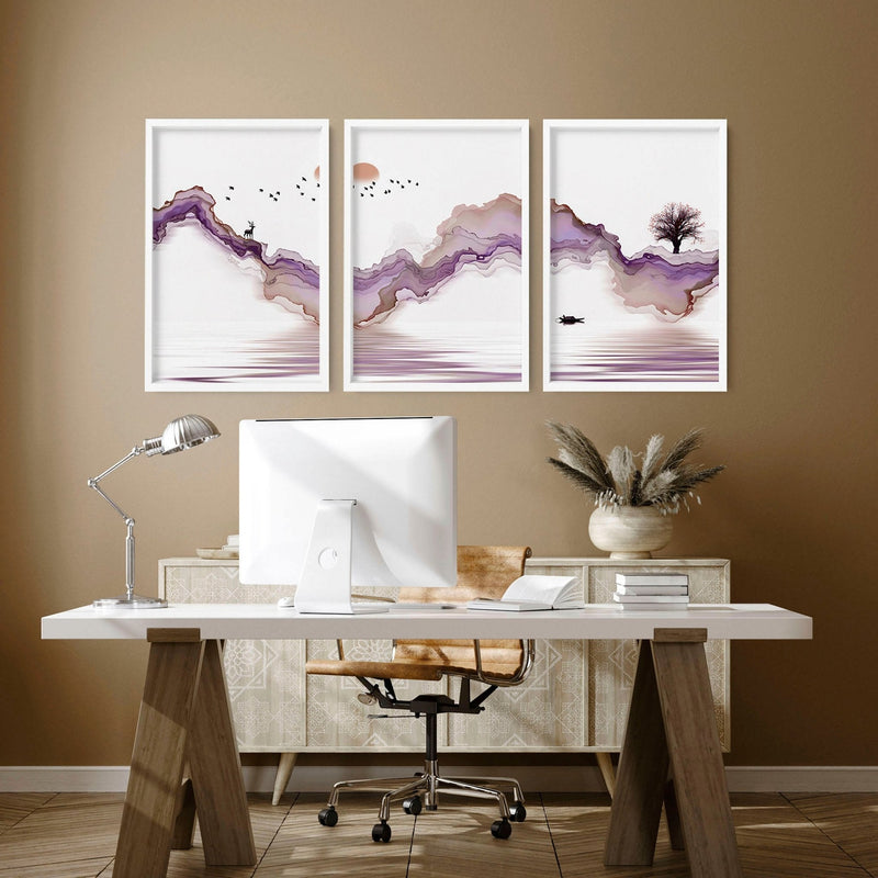 Office art | set of 3 Japanese wall art