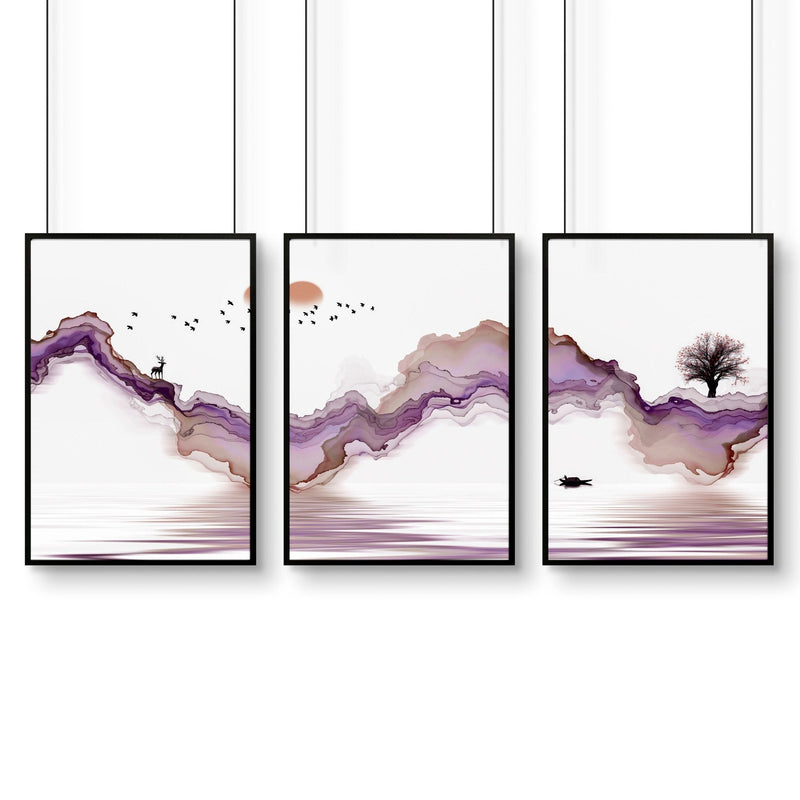 Office art | set of 3 Japanese wall art
