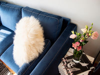Decorative Round Furry Pillow.