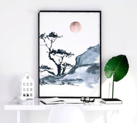 Japanese cherry blossom tree | set of 3 framed wall art