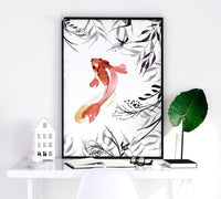 Koi wall art | set of 2 framed wall art