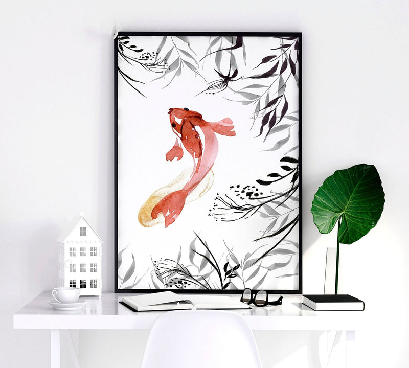 Koi wall art | set of 2 framed wall art
