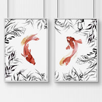 Koi wall art | set of 2 framed wall art